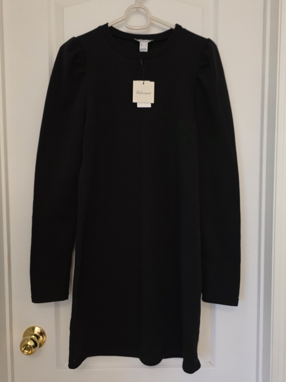 ReVamped Black Crewneck Sweaterdress